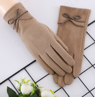 Women's Gloves Touch Screen Gloves Double thick Plush Wrist Women Driving Gloves Winter Ladies Warm Gloves Driving Ski Glove YA: G