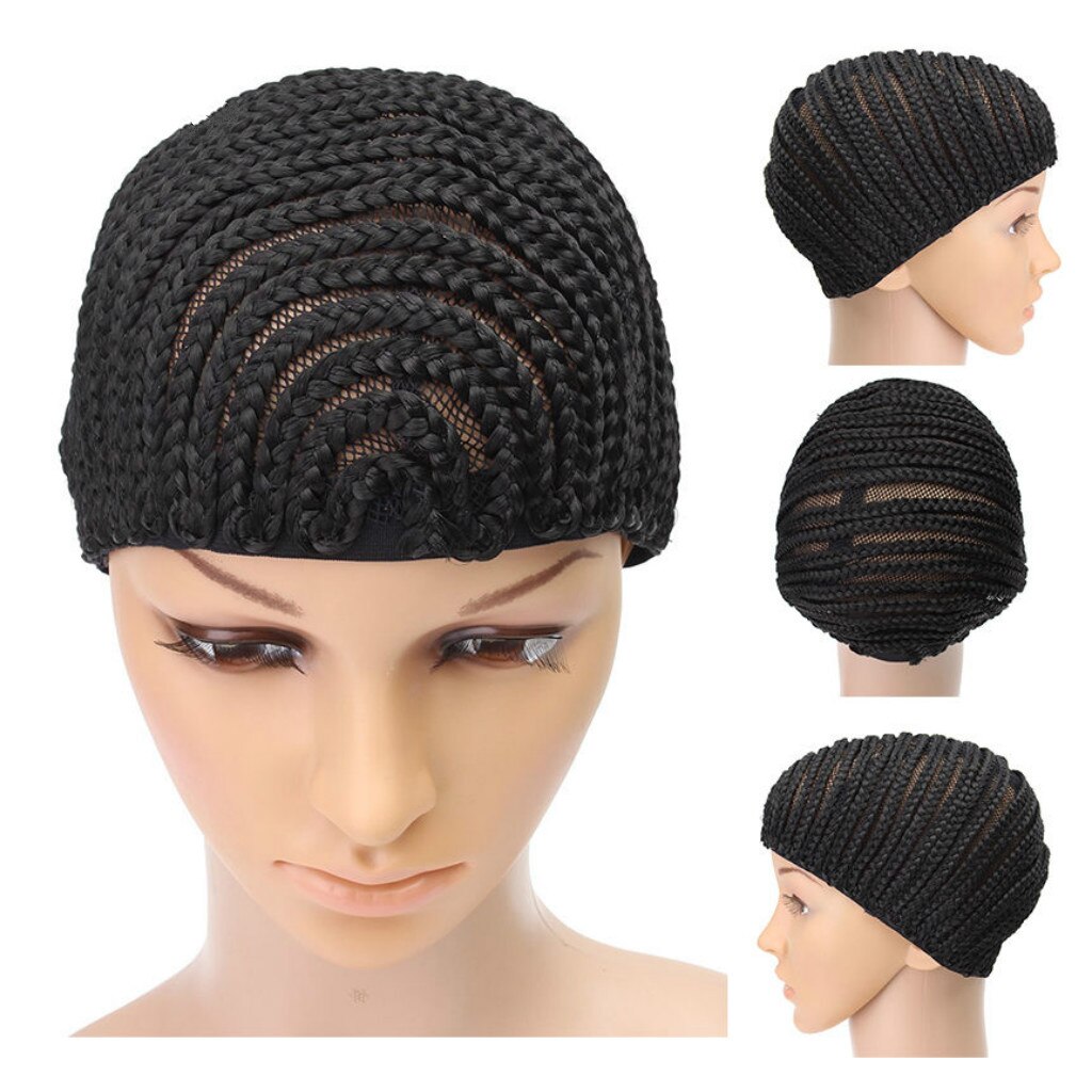 1pcs Cornrow Braiding Wig Cap Adjustable Strap Wig Cap Black for Making Wigs Spandex Net Elastic Dome cap Mesh Lace Cap