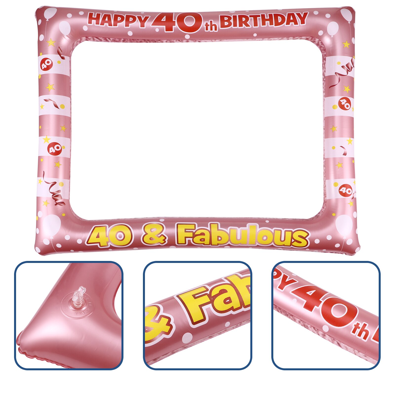 1 Pc Birthday Inflatable Photo Frame PVC Party Photo Props Supply for Age 18: 40 years old