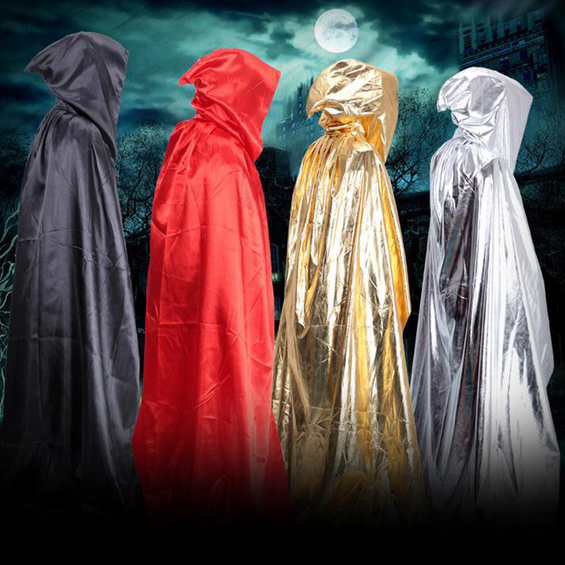 Party & Diy Decoraties Halloween Kostuum Wizard Cape Dweilen Volwassen Grim Reaper Zwart Rood Zilver Gouden Mantel