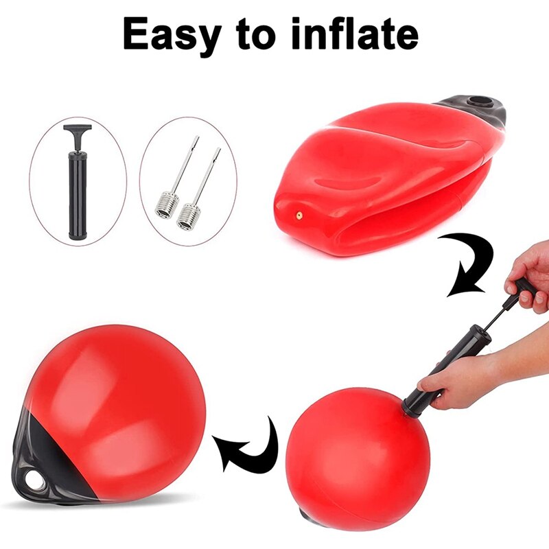 1 Pair of Boat Mooring Buoys,Marine Grade Inflatable PVC Round Pontoon Boat Fenders Ball, Boat Bumpers