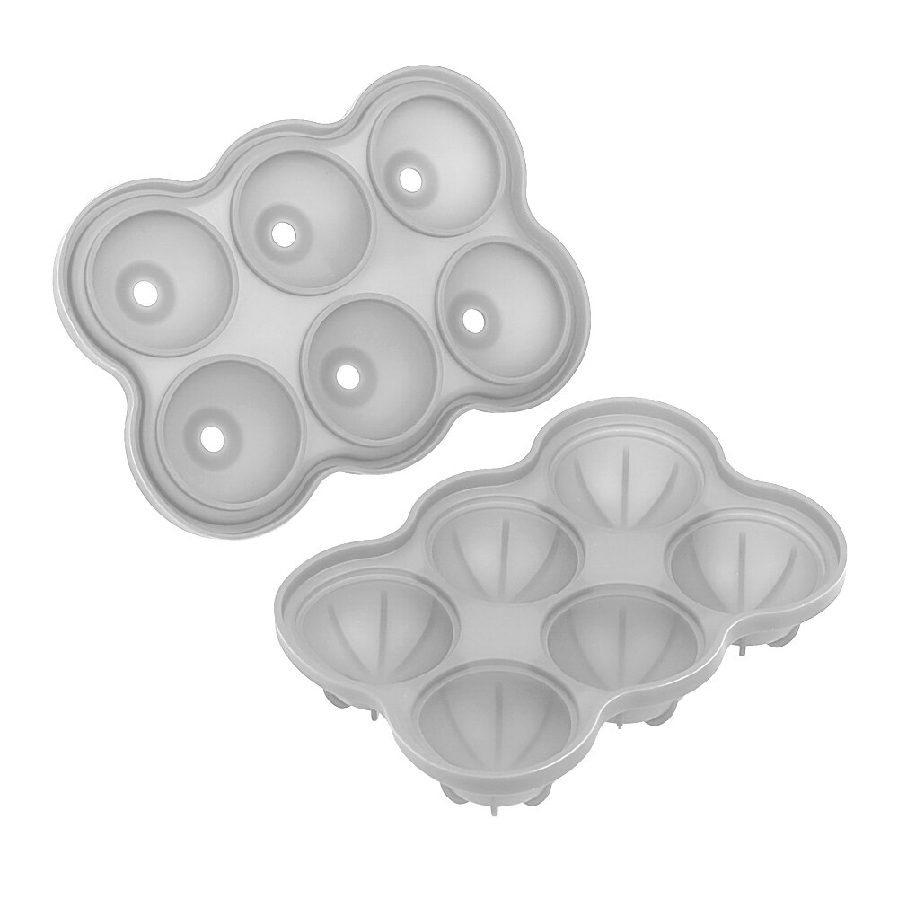 Large Ice Cube Maker Silicone Mold 6 Cell Big Sphere Ice Cube Whiskey Ice Wine Tray Bar Ball Accessories Cocktail Party: White