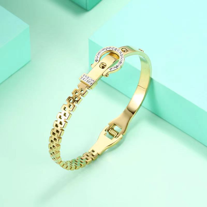 OUFEI bracciale in acciaio inossidabile per donna bracciale in oro rosa bracciale 2020 accessori moda gioielli cinturino semplicità