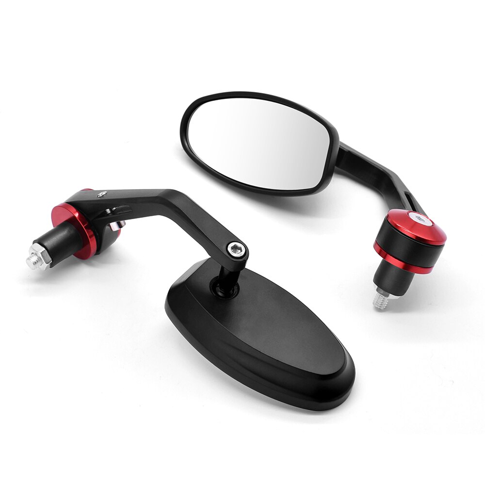 Universal Motorcycle Rear View 7/8" Handle Bar End Side Rearview Mirrors Aluminum For BMW R1200S R1200ST Ducati SS750 SS800: Red