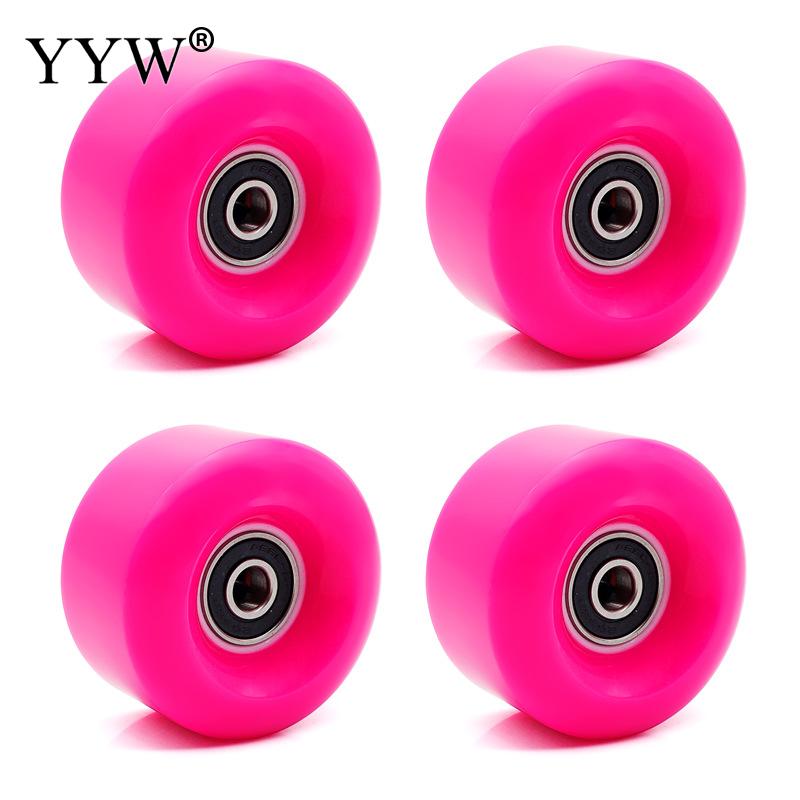 4Pcs Wielen Pu 82a 58X32 Mm Quad Rolschaatsen 2 Rij Lijn Weg Sliding Schaatsen Schoenen Sneakers met Kogellager Witte Accessoires: rose 8 pcs