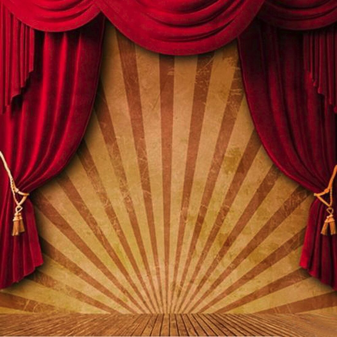 10x10FT Circus Red Curtain Stage Photography Backdrop Background Studio Vinyl Durable Folding Light Weight Photography Tool