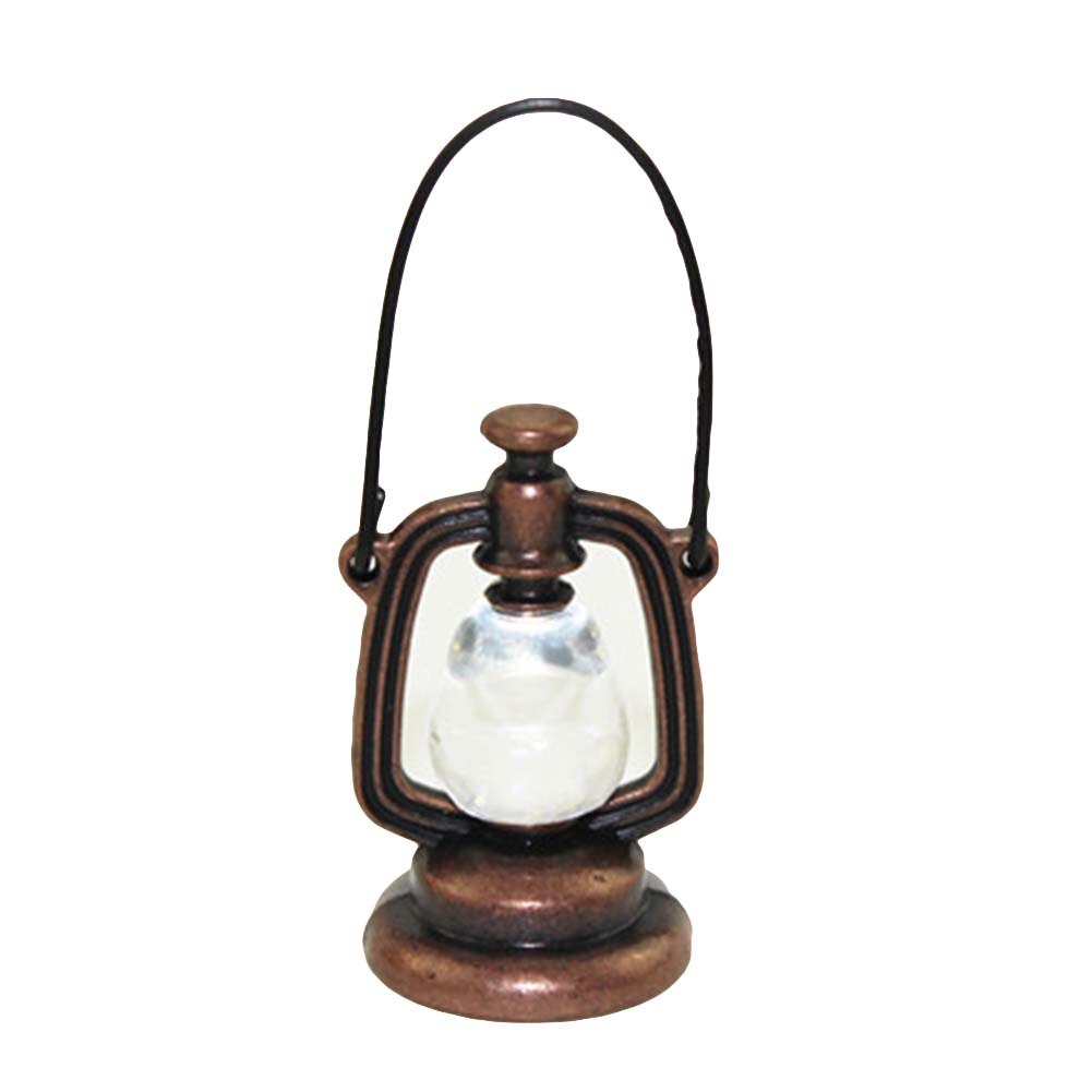 1/12 Poppenhuis Miniatuur Metalen Kerosine Lamp Tafel Licht Model Voor Fairy Tuin Leven Scène Decoratie Set Van 5 Kleur: Brass