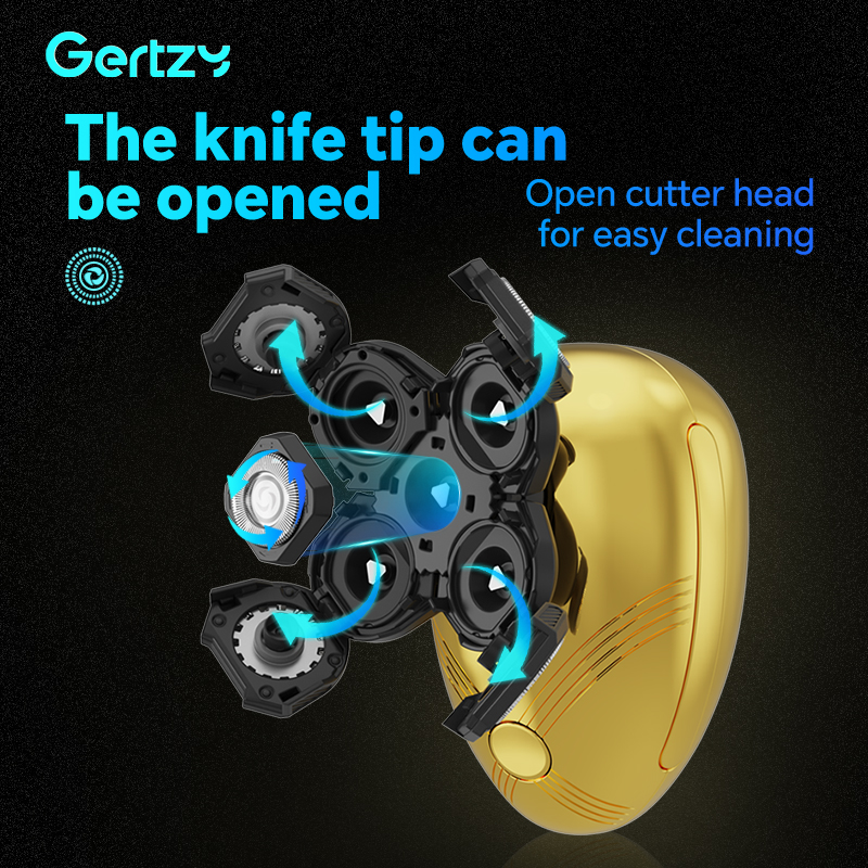 Rasoir électrique 5 en 1 pour hommes avec 5 lames rotatives, chargement USB, ensemble de beauté personnel multifonctionnel