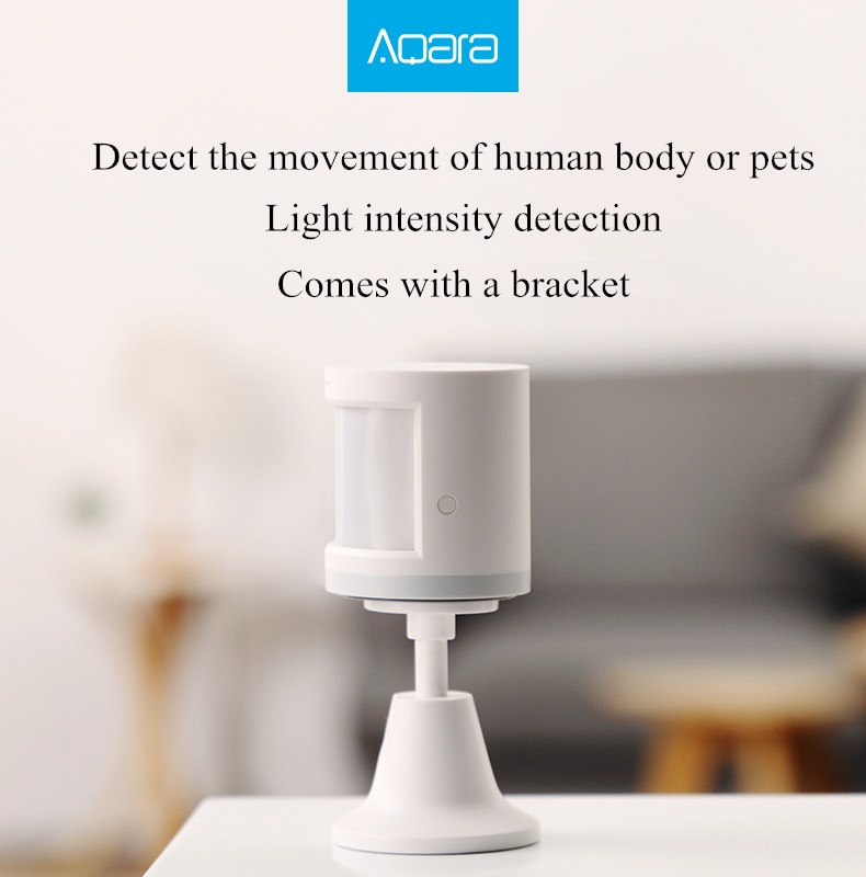 Original Xiaomi Aqara Human Body Sensor Smart Body Movement Motion Sensor ZigBee Connection Mi Home App via Android IOS Motion