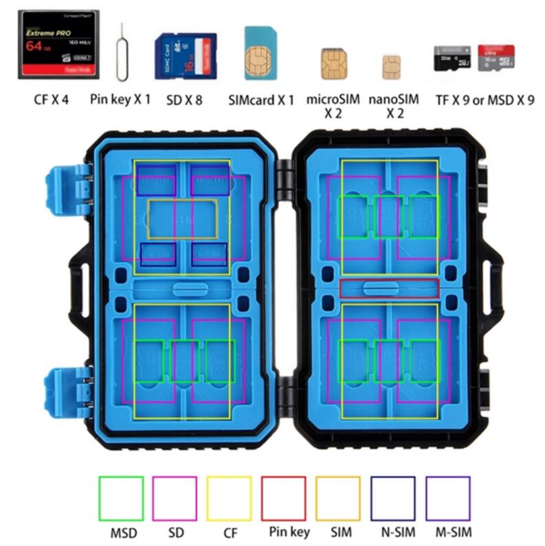 PULUZ-estuche de almacenamiento de tarjeta de memoria para cámara, PU5002 Original, 27 en 1, resistente al agua, para tarjeta TF CF SD, PIN SIM, micro-sim, nano-sim