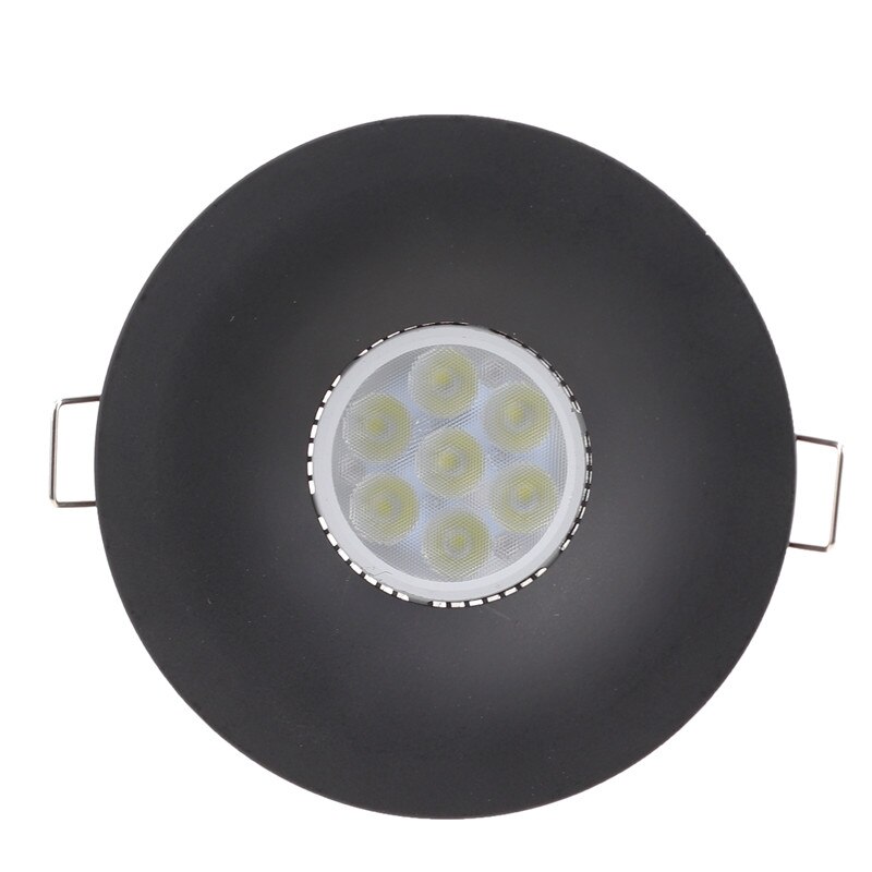 Zwarte Ronde Inbouwspot Spotlight Halogeen Led Incl Base 220V GU10 Plafond Spot Light Aluminium Frame Montage MR16 Armatuur