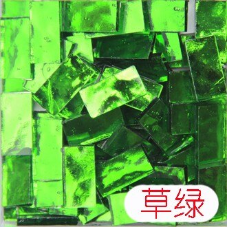 240 pz/400 grammi/lotto, 1x2cm striscia specchio di vetro mosaico accessori fatti a mano materiale artigianale mosaico arte adesivi murali adulto fai da te all&#39;ingrosso: light green