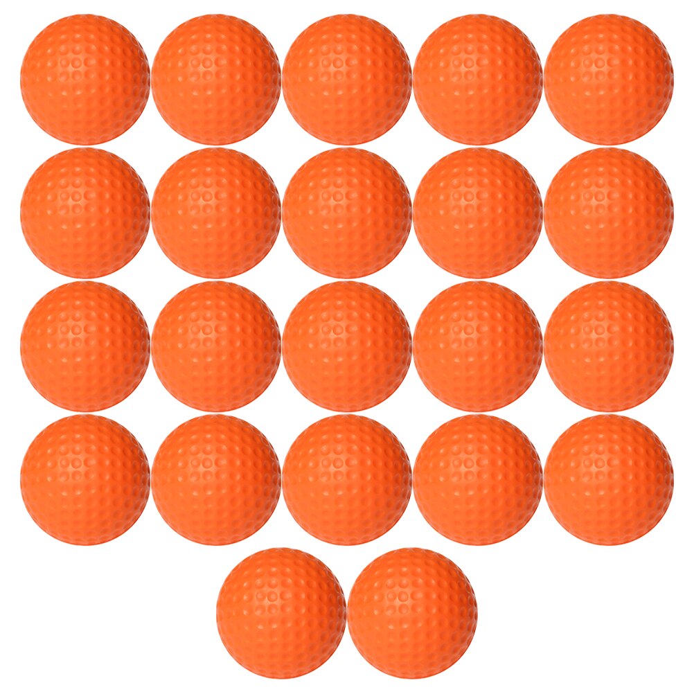 22 stk golfbold hulkugle ikke-porøs kugle golfsvingtræning hjælper med indendørs dobbeltlags golføvelsesbolde til indendørs: Orange