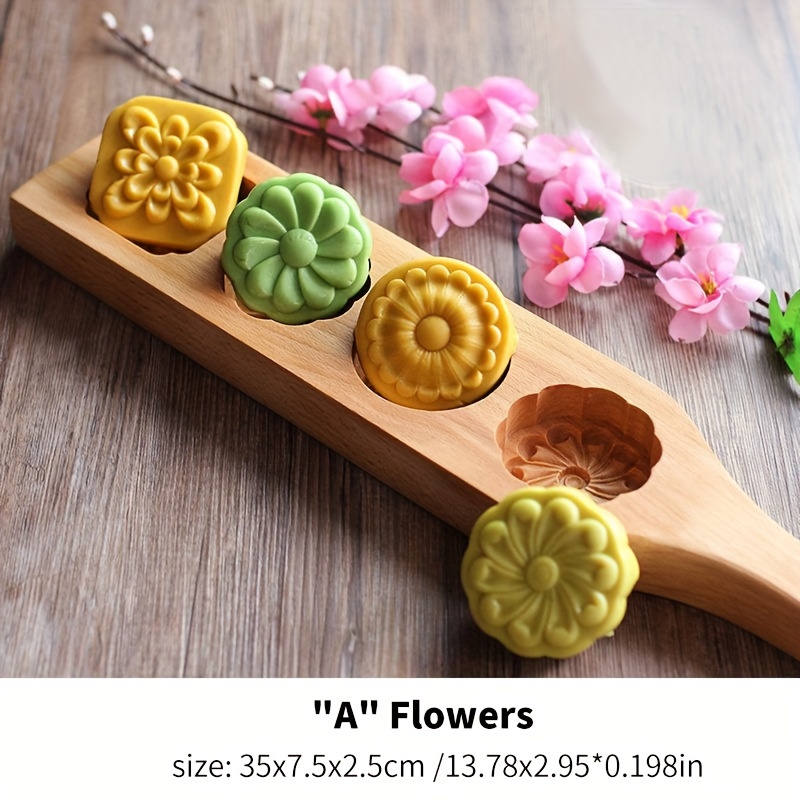 Drewniane foremki robić ciastek robić pieczenia ciastek księżycowych, foremki robić robienia ciastek chińskich, foremki robić ciastek księżycowych, foremki robić muffinów, czekolady, cierpki: Beżowy