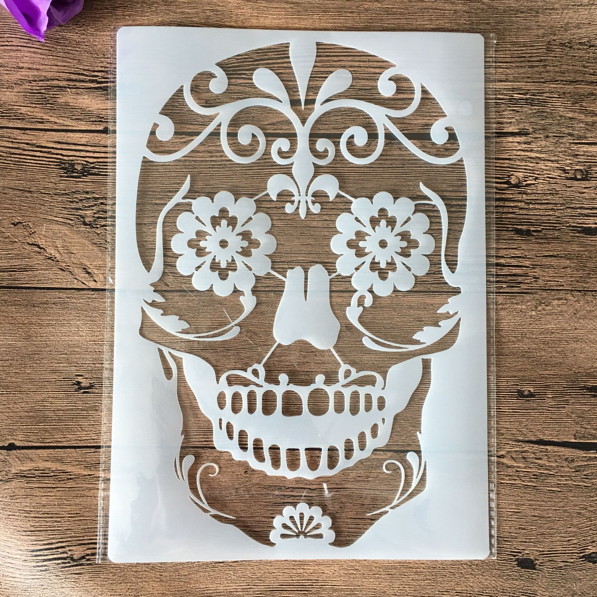 A4 29 * 21cm Skull DIY Stencils Wall Painting Scrapbook Coloring Embossing Album Decorative Paper Card Template Skull Stencils: 765