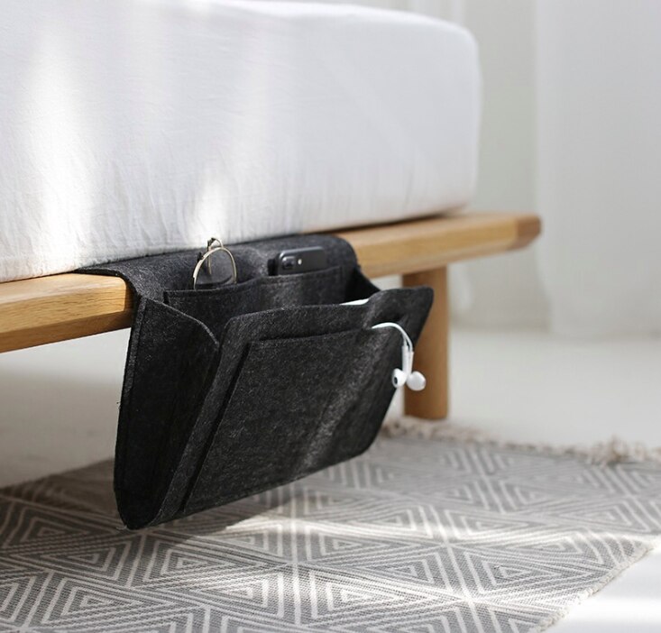 Bedside Storage Organizer Bedside Hanging Pocket for Organizing Magazine Phone Small Things Space Saving bed package: 002