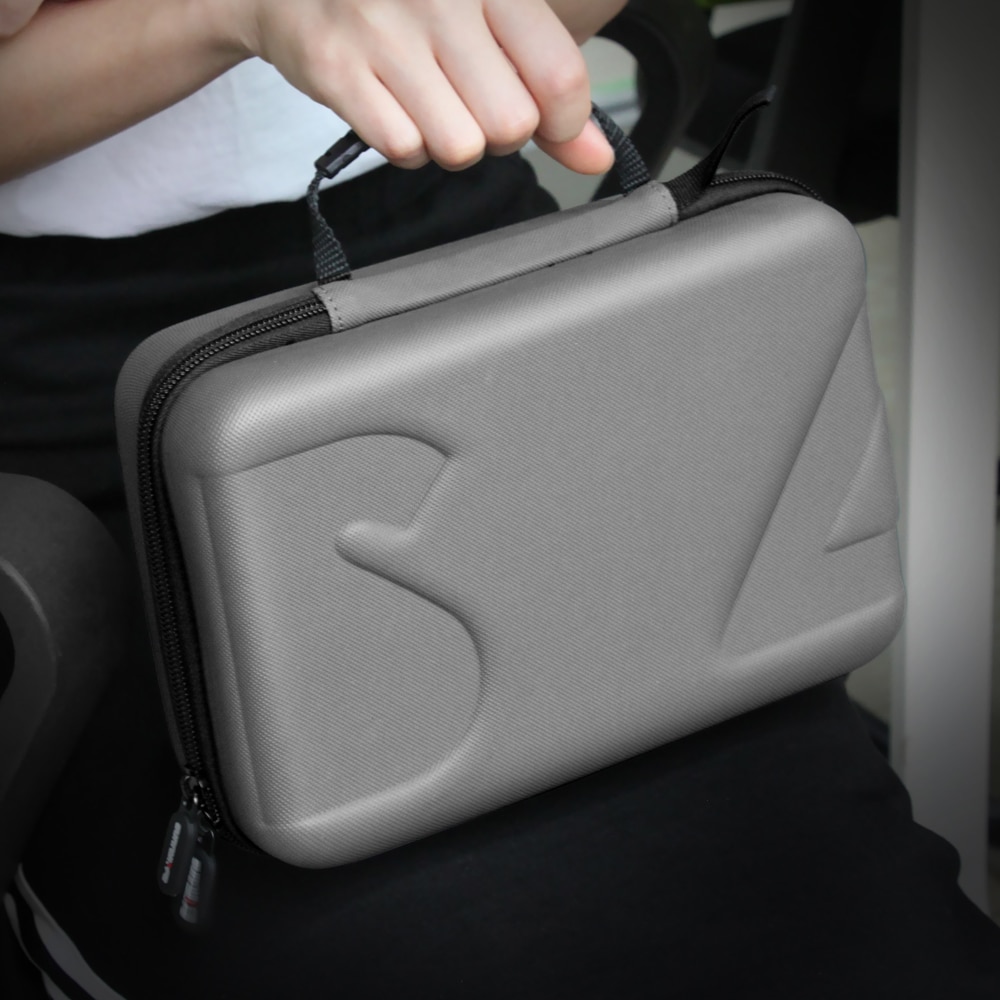 Draagbare PU waterdichte doos draagtas voor DJI OSMO ACTIE Camera storage case met mesh ruimte rits bag travel accessoires