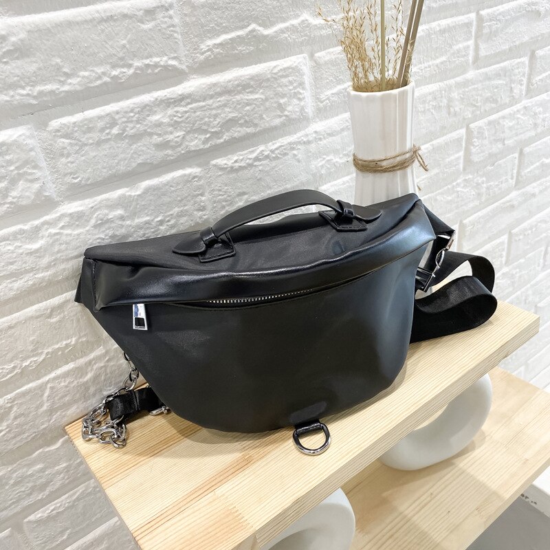 Sac à bandoulière Direct d'usine pour femmes, sacoche de poitrine sauvage Simple PU2020 nouvelle sac Diagonal noir: Default Title