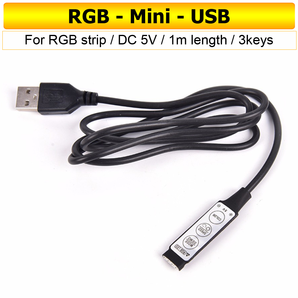 1pc RGB Dimmer 3Keys Controller DC12V 24V Mini LED Strip RGB Color For SMD 3528/5050/5730/5630/3014 LED Strip Lights DC 12-24V: Cyan