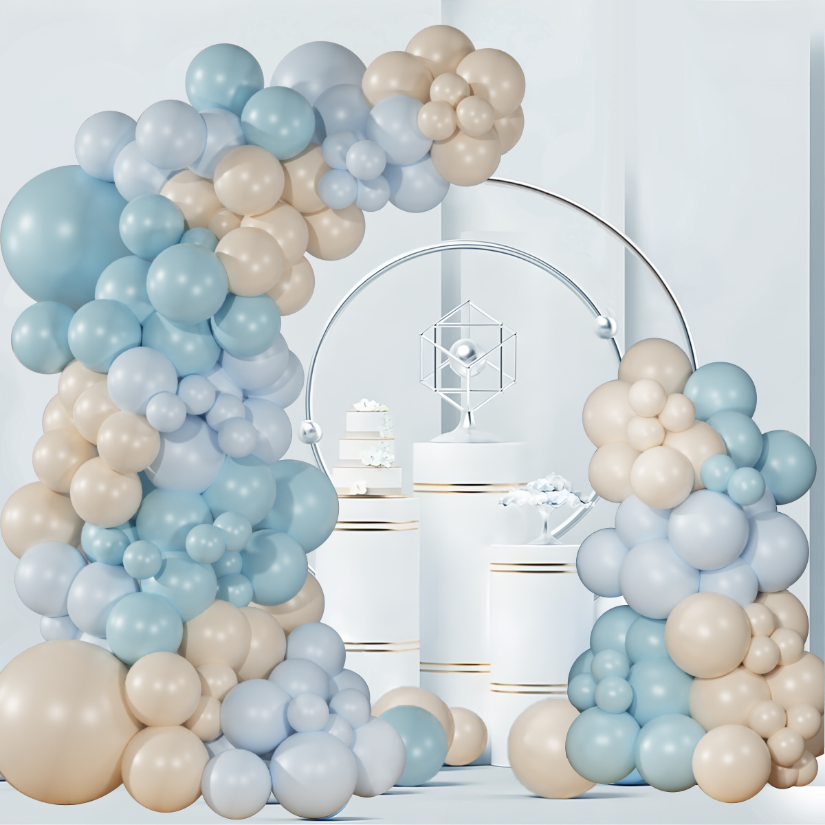 Kit de arco de guirnalda de Globos azules, decoraciones para de feliz cumpleaños, Globos de confeti, Globos para Baby Shower, decoración de boda, Globos