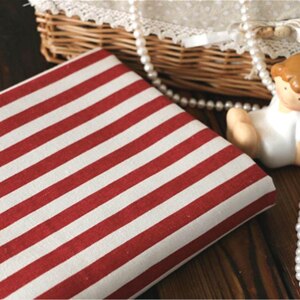 50cm * 150cm Streep Patroon Linnen Katoen Stof Canvas Thuis Bekleding Sofa Tafelkleed Materiaal: red