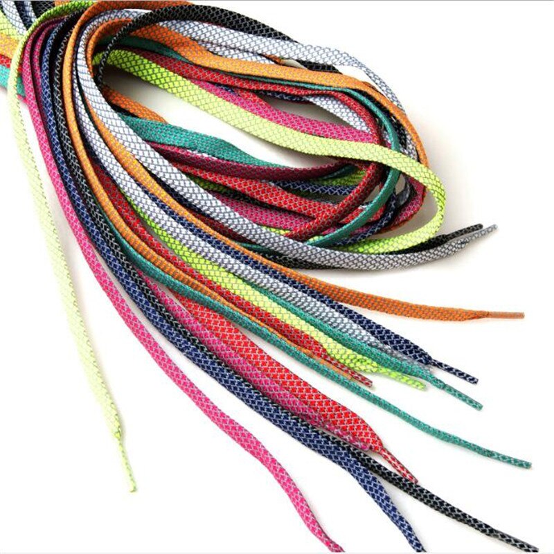 Lacet de Sport réfléchissant lueur dans la nuit sombre couleur fluorescente Sport athlétique alpinisme chaussures plates lacets 1 paire