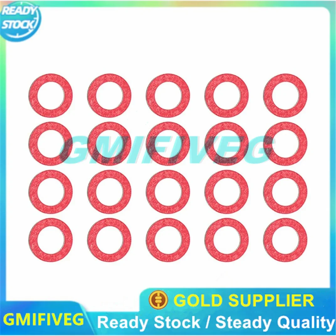 20PCS Rosso Guarnizione di Tenuta Involucro Inferiore 90430-08020-00 Per Yamaha HIDEA Motore Barca Guarnizione Spina Utilizzata su Scarico e Livello Olio 13*8*1.5: Default Title