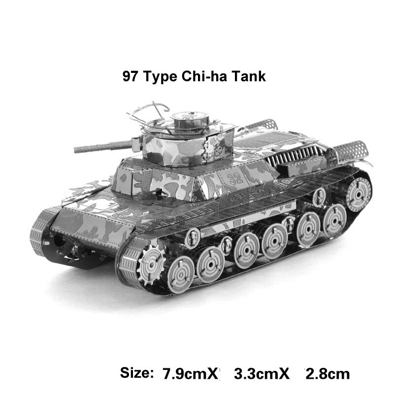 Liebe Zauber 3D Metall Montiert Modell DIY Pädagogisches Puzzle Chef Tank JS-2 Tank Sherman Tiger-typ Tanks: 97 Chi  Ha Tanks