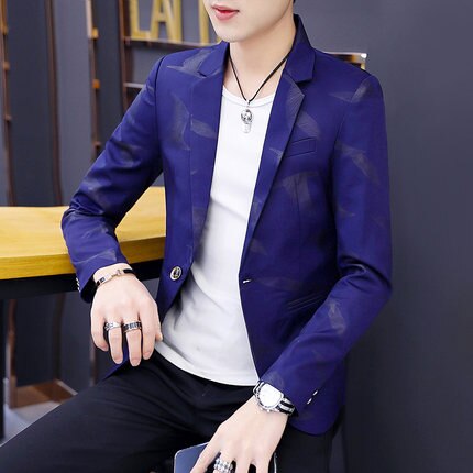 Plus size mænd blazere og jakker sommer slim fit fest blazer homme motiver scene wear koreansk mandlige jakkesæt trykt 6 x 011