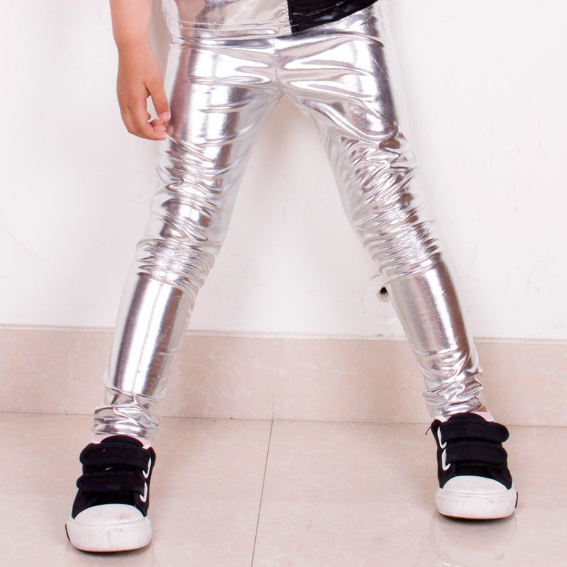 Kids Silver Harem Hip Hop Dance Pants Children's Clothing Sweatpants Performance Costumes Baby sports skinny trousers