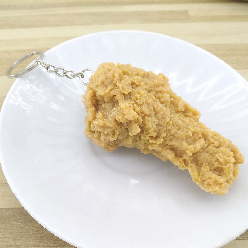 Simulation Lebensmittel Bahre Frites Huhn Nuggets Gebraten Huhn Beine Popcorn Lebensmittel Keychain Anhänger freundlicher Spielzeug Werbe