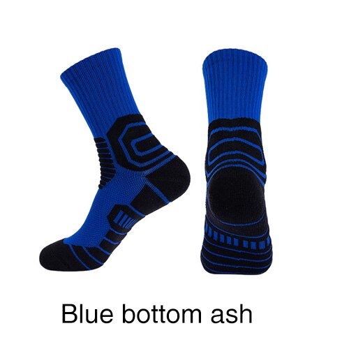 Outdoor Sport Cycling Socks Basketball Football Soccer Running Trekking Socks Calcetines Ciclismo Hombre Men Women: blueblack