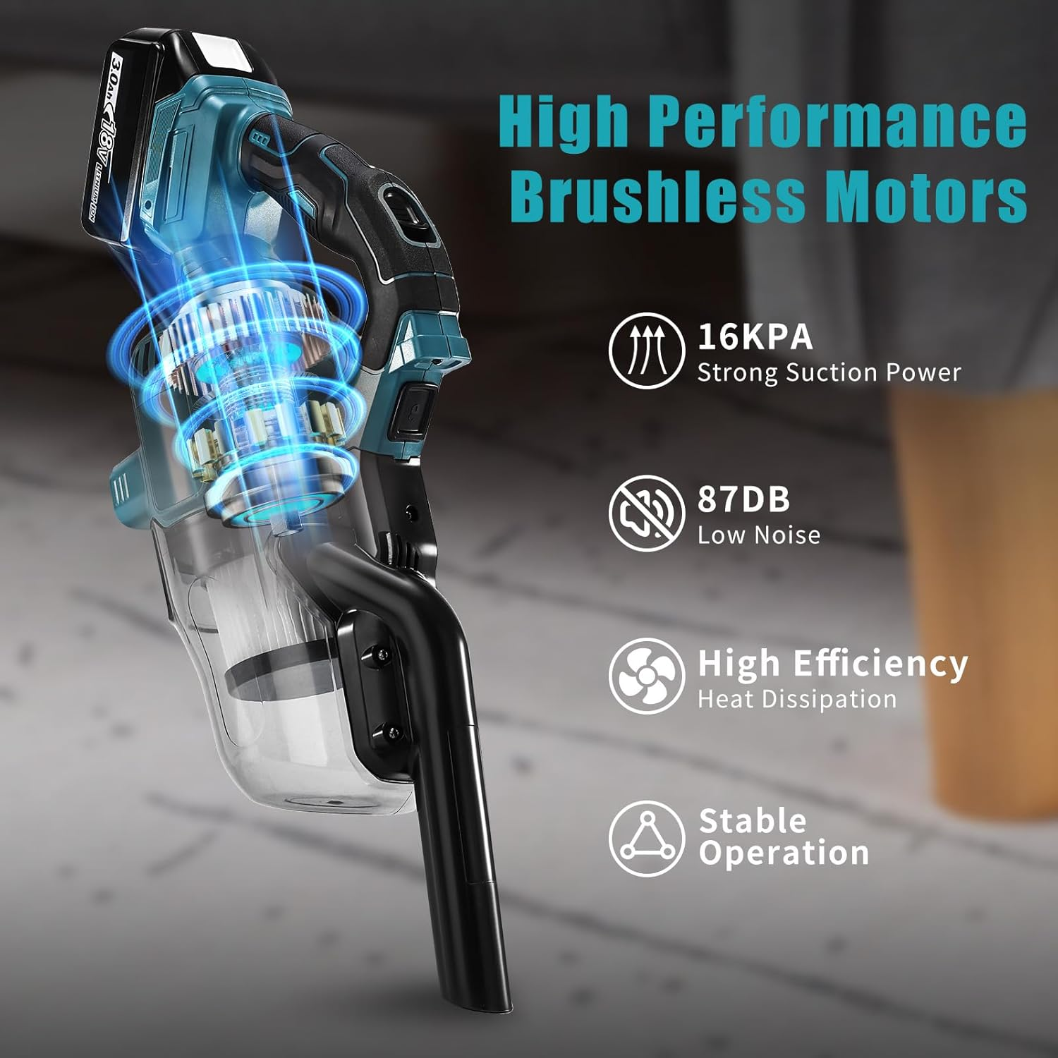 Cordless Vacuum Cleaner Rechargeable Handheld Dust Blower Floor Car Pet Hair Multifunction Cleaning Tools For Makita 18V Battery