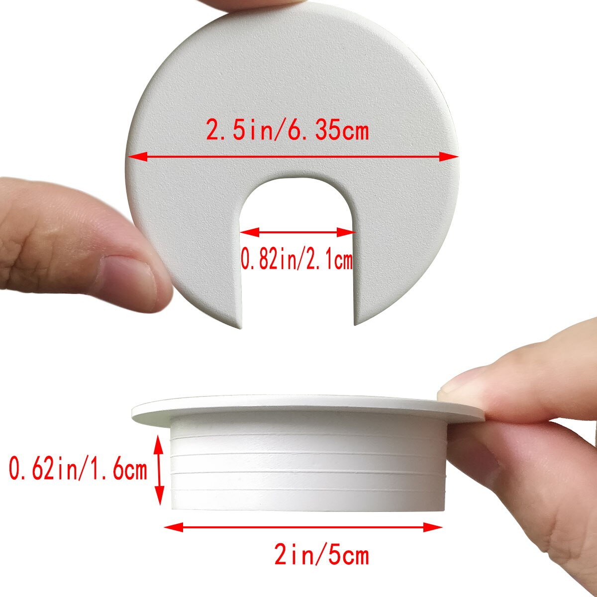 Cubierta de agujero de Cable ABS de , Pasacables de escritorio, cubiertas de orificio, ojales de plástico, tapa de mesa para organizador de cables: A