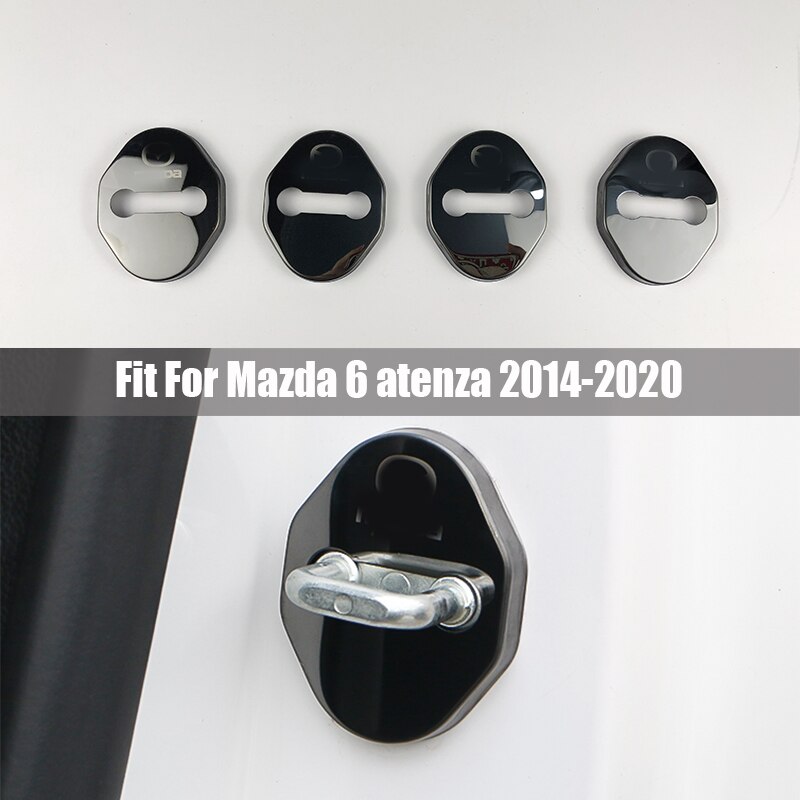 Cubierta de cerradura de puerta de acero inoxidable para coche, 4 piezas, para Mazda 2, 3, 6, CX3, CX-5, CX, 5, CX7, CX9, MX5, Axela, ATENZA, , ,