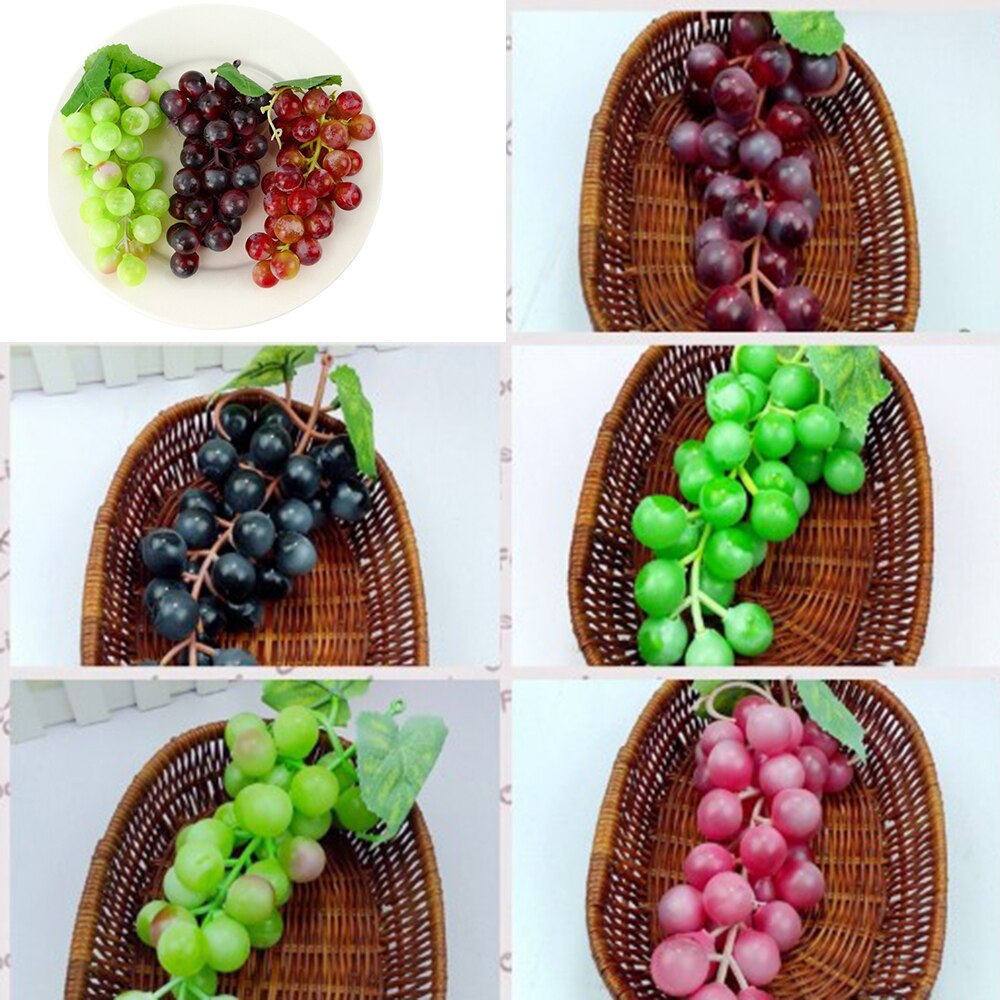 2 Stks/set Pu Voelen Lijm Kunstmatige Plastic Levensechte Simulatie Druiven Model Nep Fruit Voor Huis Kunstmatige Druiven Fotografie Prop