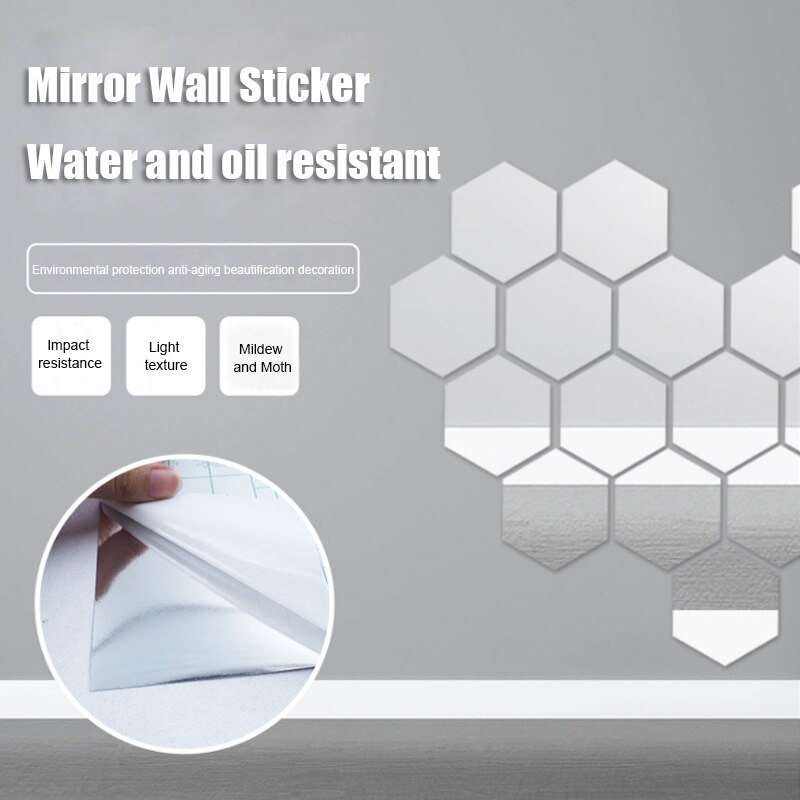 Mirror Wall Sticker Reflective Selfadhesive DIY P... Grandado
