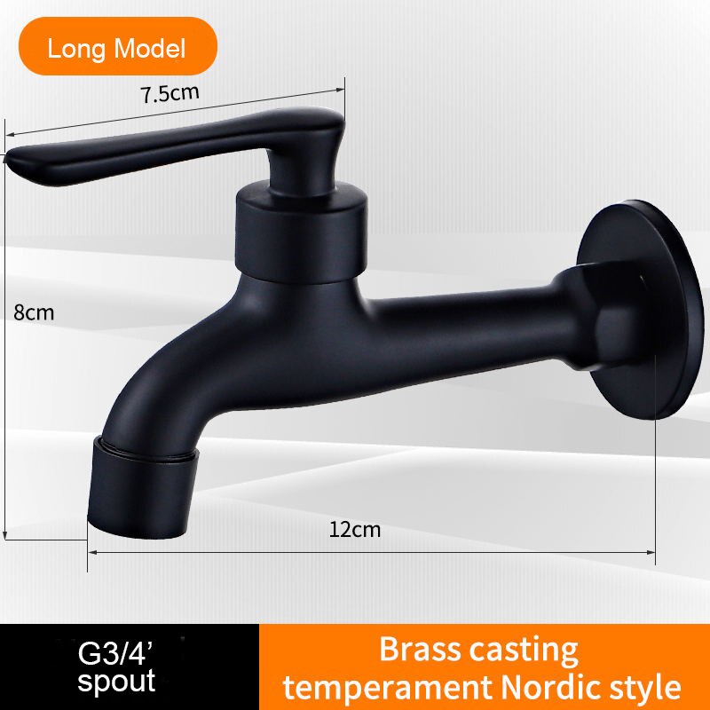 Black Bibcock Brass Faucet Outdoor Garden Taps for Washing Machine Laundry Cleaning Toilet Mop Faucet WB8511: PURPLE