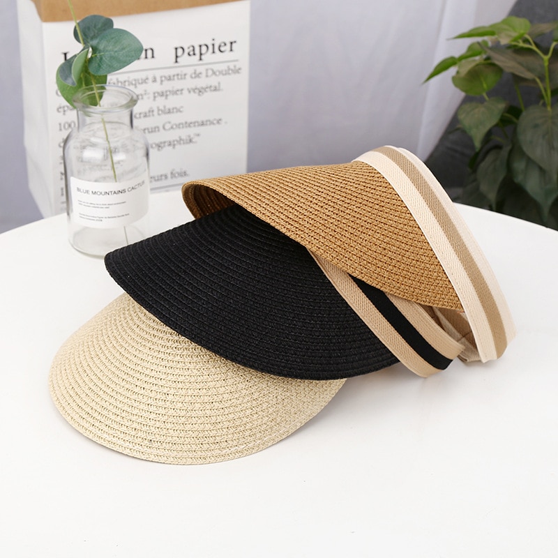 Susi & Rita gorra visera de verano para mujer, sombreros de paja de ala ancha, sombrero de playa para mujeres , sombrero Casual vacío, gorra Casquette