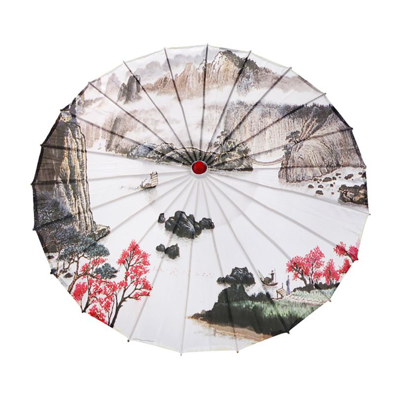 Chinese Silk Cloth Umbrella Landscape Painting Parasol Decorative Oil Paper Umbrella For Classical Cheongsam 2 2 2 2 2: 8