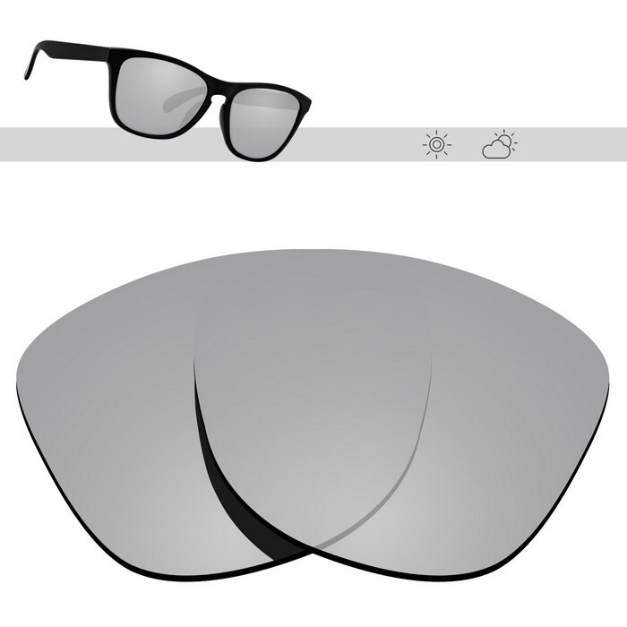 Glintbay polariserade ersättningssolglasögonglas för oakley frogskins-flera alternativ: Silver spegel