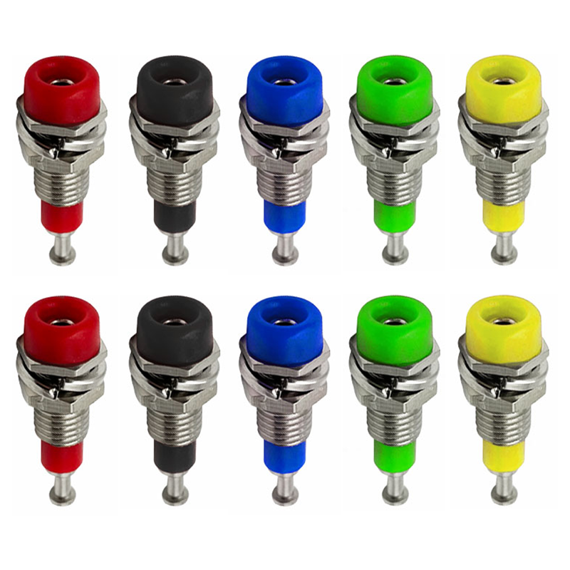 10 STKS 2 MM Banaan Socket Binding Post Moer Banaanstekker Jack Elektrische Connector Terminal Testgat: Bruin