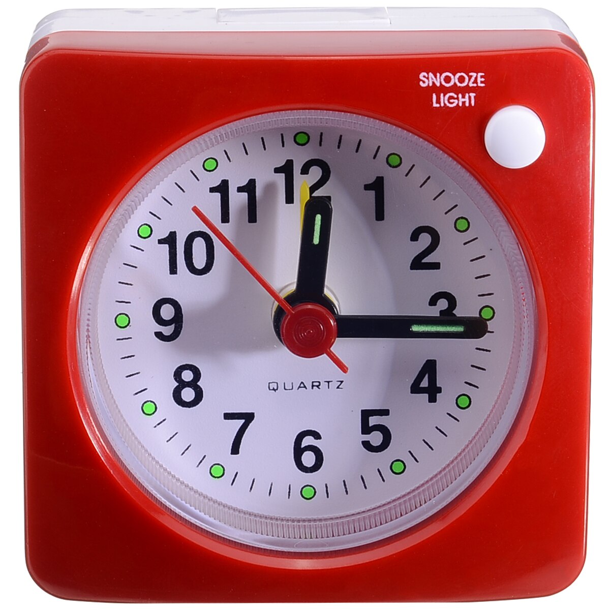 Square Small Bedside Alarm Clock LED Light Silent Sweep Alarm Timer No Ticking Snooze For Home Traveling Desktop Table Decor