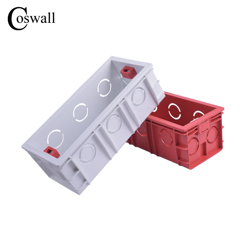COSWALL-caja de montaje interna, Cassette trasero de gran , 107/144/186MM x 67,5 MM, para interruptores y enchufes de pared de 118/154/197 MM x 72MM