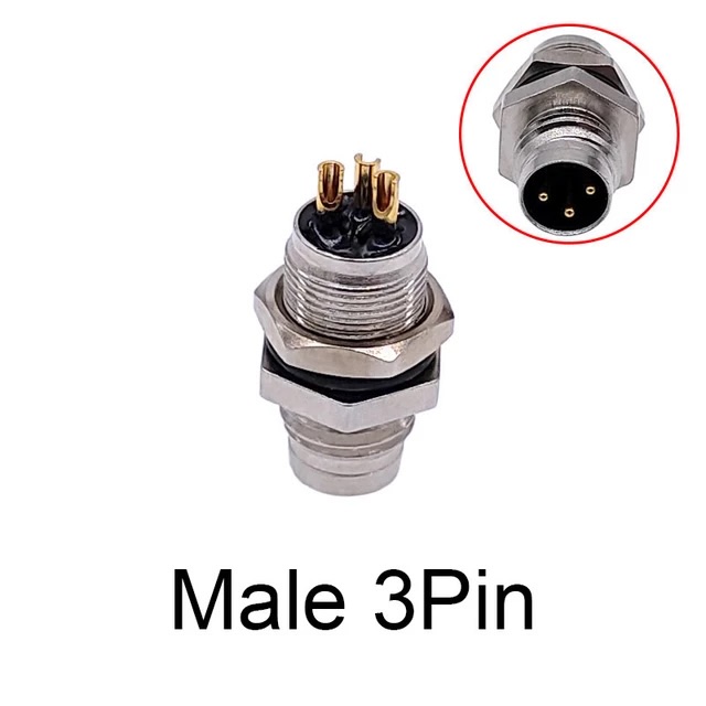 Cloweit M8 Sensor Stecker Wasserdicht männlich & weiblich Stecker Gerade Winkel Schraube Gewinde Kupplung 3Stift 4p Tafel montieren Flansch buchse: Grün