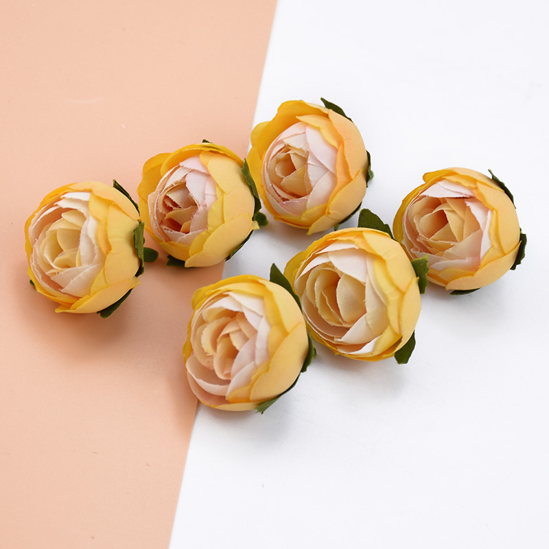 30 Uds. Flores artificiales al por mayor 3CM rosas de té adornos navideños para el hogar Accesorios flores decorativas para boda coronas: 3