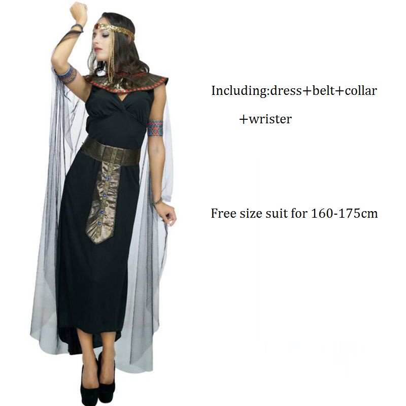 Stijl Egyptische Farao Rollenspel Uniform Koningin Lange Jurk Maskerade Carnaval Cleopatra Kostuum voor Party Show: Roze