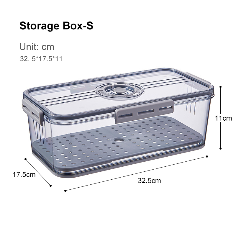 Refrigerator Storage Container Box Food Grade PET Plastic Thickened Timekeeping Frozen Food Storage Kitchen Containers Set: 7006 Grey