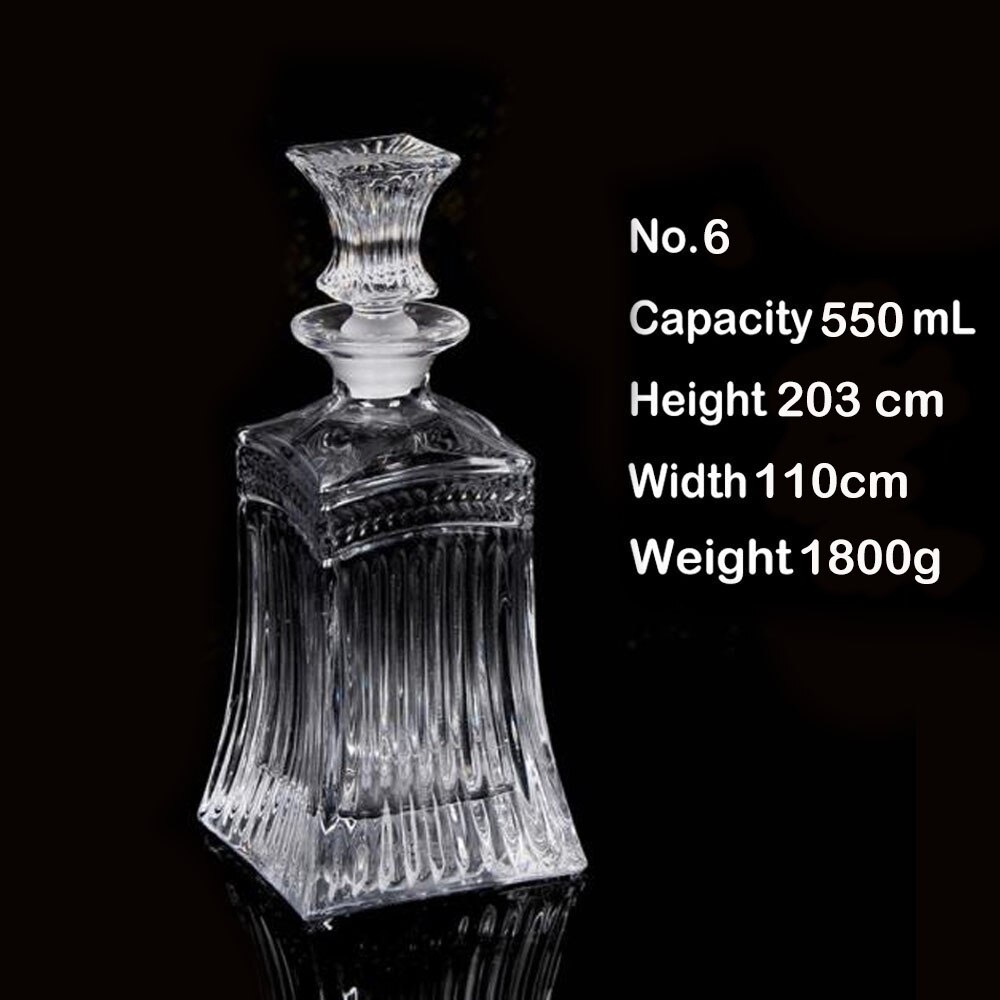 Transparent Whiskey Crystal Wine Glass Lead-free Heat Resistant Beer Brandy Vodka Containers Multi Pattern Drinkware Bar Bottle: J