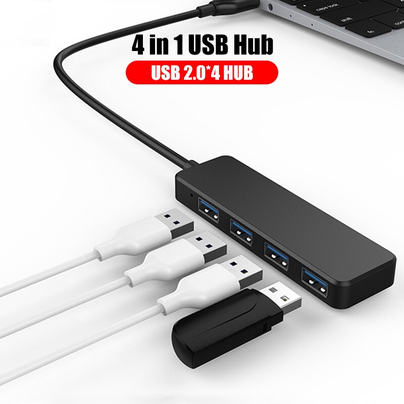4 in 1 USB 2.0 Hub 4 Ports For Laptop USB Splitter Notebook PC Computer Adapter Splitter Lenovo Dell Laptop Accessories